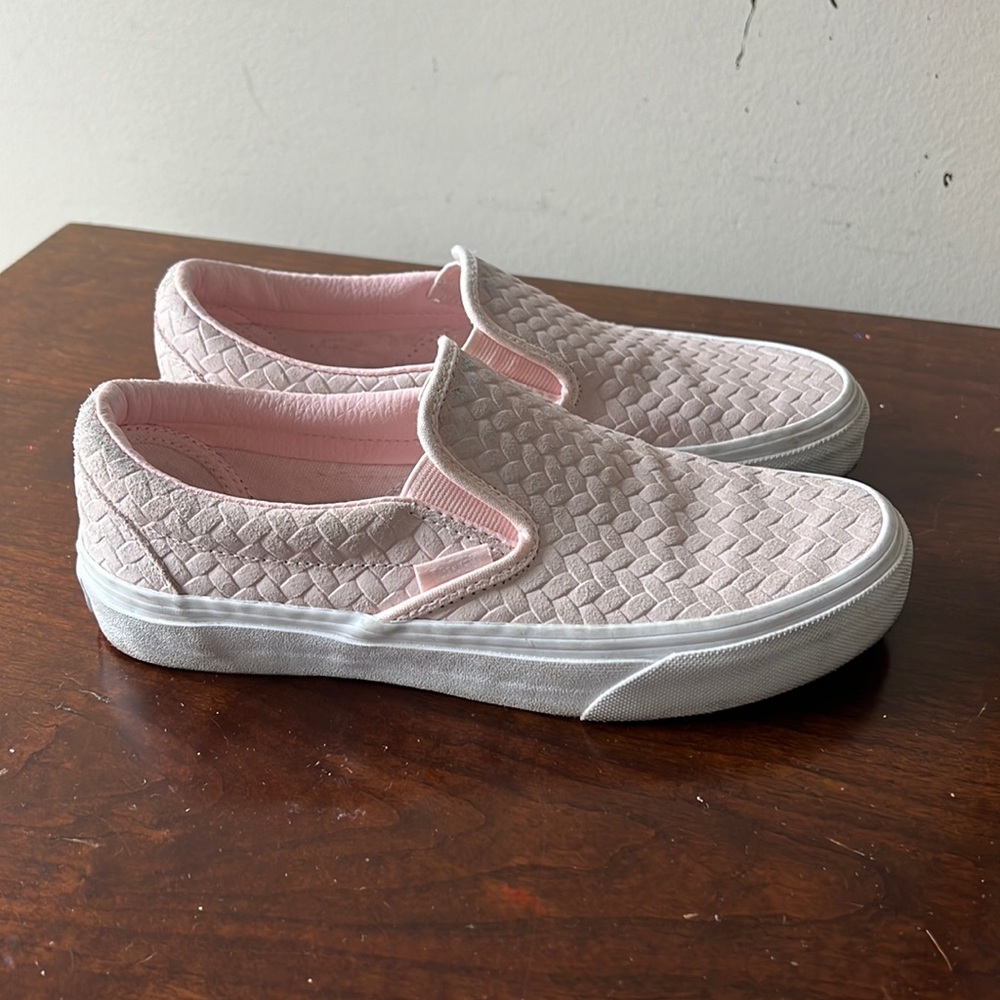 Light pink vans slip ons